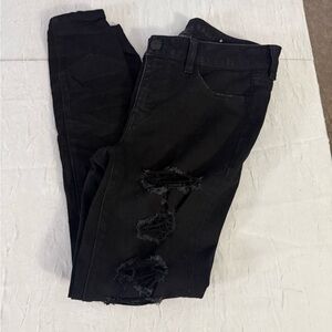 American Eagle Outfitters Black Distressed Skinny Jeans